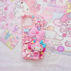 Handmade Pink Cartoon Character Cream Phone Case | ZAKAPOP