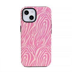 Girly Pink White Zebra Print iPhone Case | ZAKAPOP