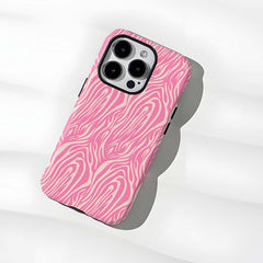 Girly Pink White Zebra Print iPhone Case | ZAKAPOP