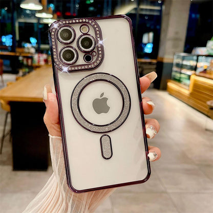 Glitter Diamond Magnetic Wireless Charge Case for iPhone | ZAKAPOP