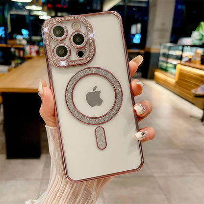 Glitter Diamond Magnetic Wireless Charge Case for iPhone | ZAKAPOP