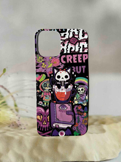 Cute Gothic Tea Cup Skull Cat DIY Phone Case Kit | ZAKAPOP