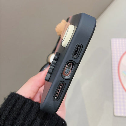 Gradient Color Clash Coffee Bear Phone Case | ZAKAPOP