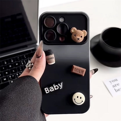 Gradient Color Clash Coffee Bear Phone Case | ZAKAPOP