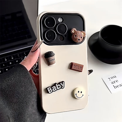 Gradient Color Clash Coffee Bear Phone Case | ZAKAPOP