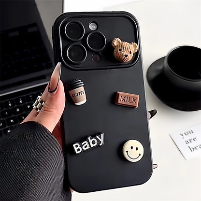 Gradient Color Clash Coffee Bear Phone Case | ZAKAPOP