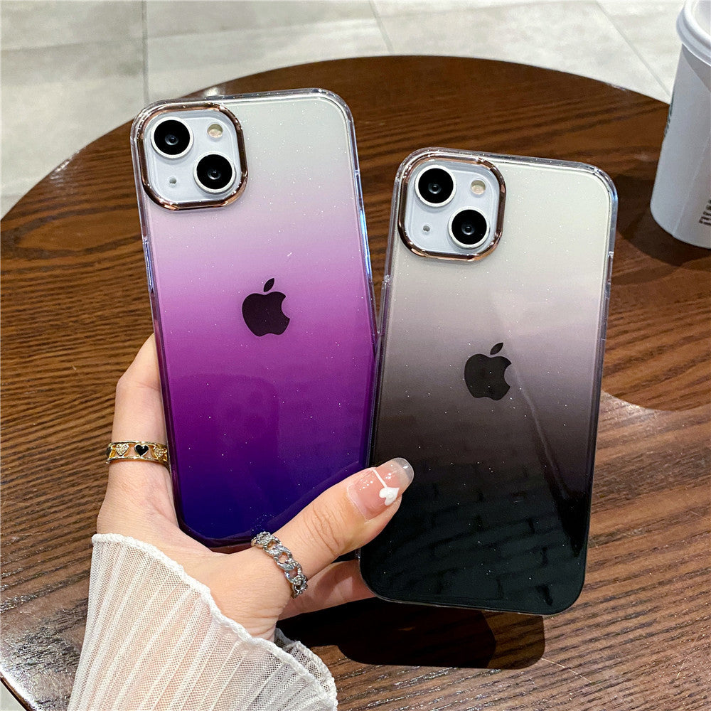Gradient Starry Glitter Electroplated iPhone Case | ZAKAPOP