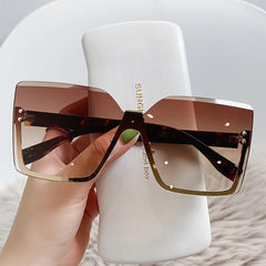 Half-Frame Metal Gradient Fashionable Sunglasses for Summer | ZAKAPOP