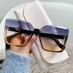 Half-Frame Metal Gradient Fashionable Sunglasses for Summer | ZAKAPOP
