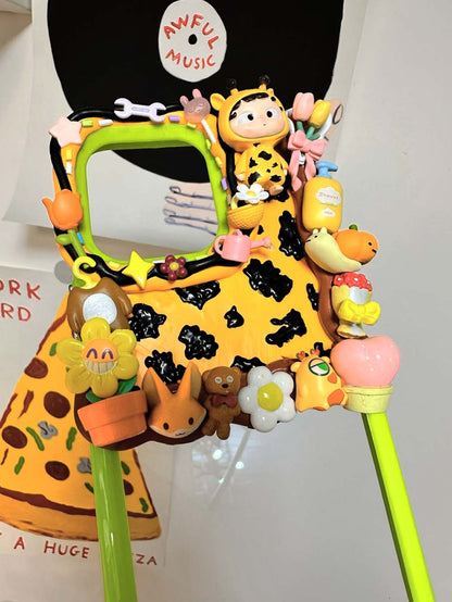 Handcrafted Clay Giraffe Garden Landscape Decoden Cream Phone Case | ZAKAPOP