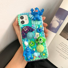 Handmade Green Cute & Cool Cartoon Character Cream Phone Case | ZAKAPOP