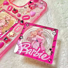 Handmade Pink Barbie Acrylic Panel Balloon Stand Phone Case (Customizable) | ZAKAPOP