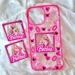Handmade Pink Barbie Acrylic Panel Balloon Stand Phone Case (Customizable) | ZAKAPOP