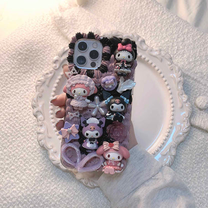 Handcrafted Cute Lolita Cartoon Character Cream Phone Case (Customizable) | ZAKAPOP