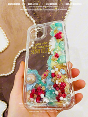 Handmade Crystal Beach Cream Phone Case | ZAKAPOP