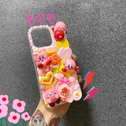 Handmade Cute Kirby Doll Cream Phone Case (Customizable) | ZAKAPOP