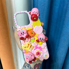 Handmade Cute Kirby Doll Cream Phone Case (Customizable) | ZAKAPOP
