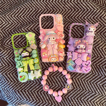 Cute Bow Trimmed Handmade Role Phone Case | ZAKAPOP