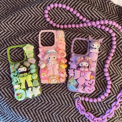 Cute Bow Trimmed Handmade Role Phone Case | ZAKAPOP