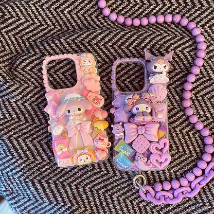 Cute Bow Trimmed Handmade Role Phone Case | ZAKAPOP