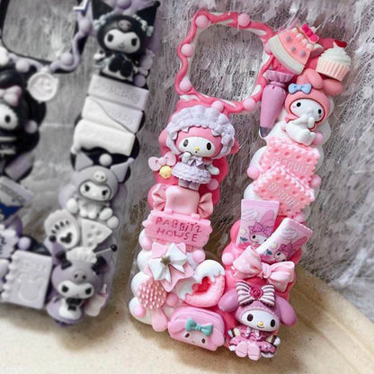 Handmade Lolita Kuromi & My Melody Cream Phone Case (Customizable) | ZAKAPOP