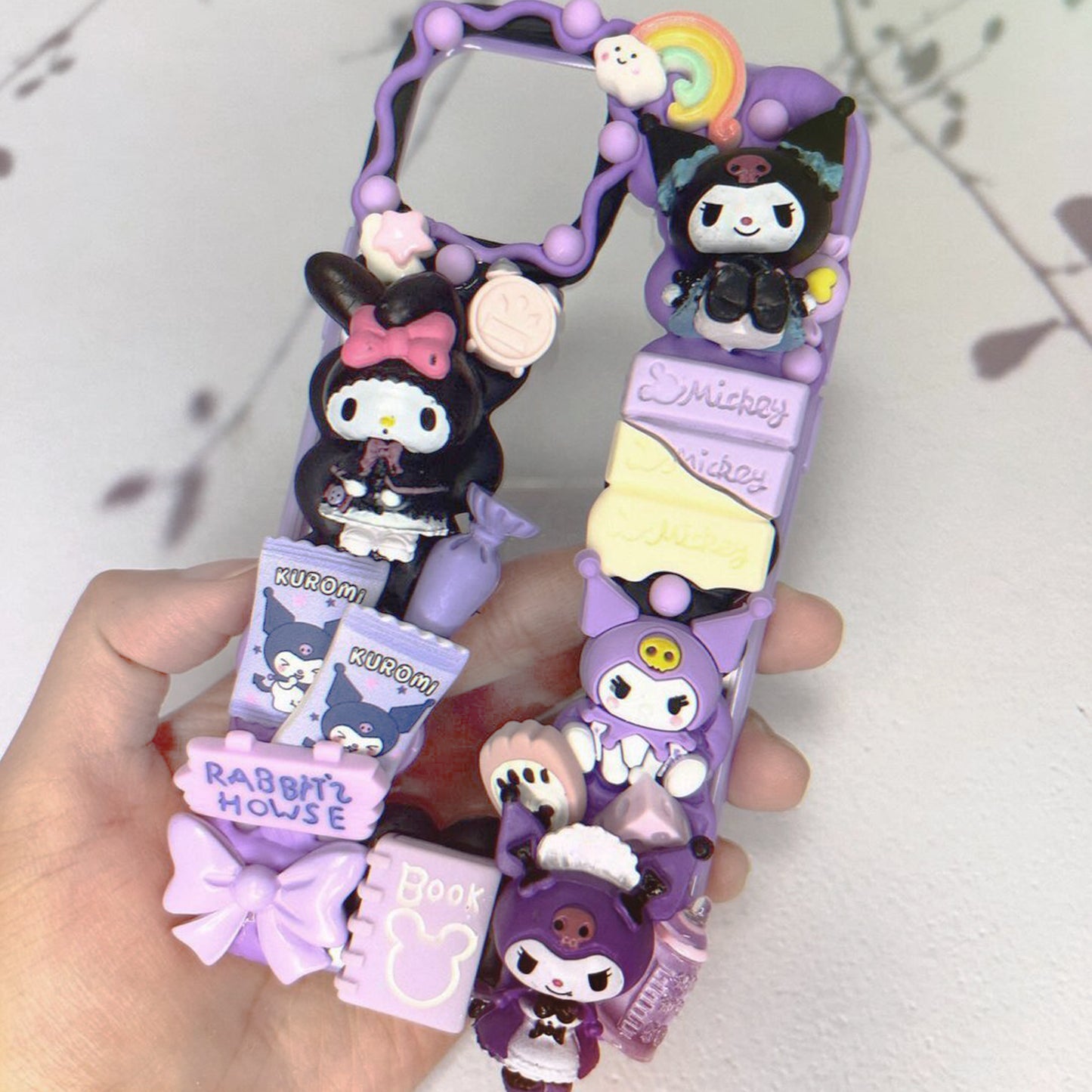 Handmade Lolita Kuromi & My Melody Cream Phone Case (Customizable) | ZAKAPOP
