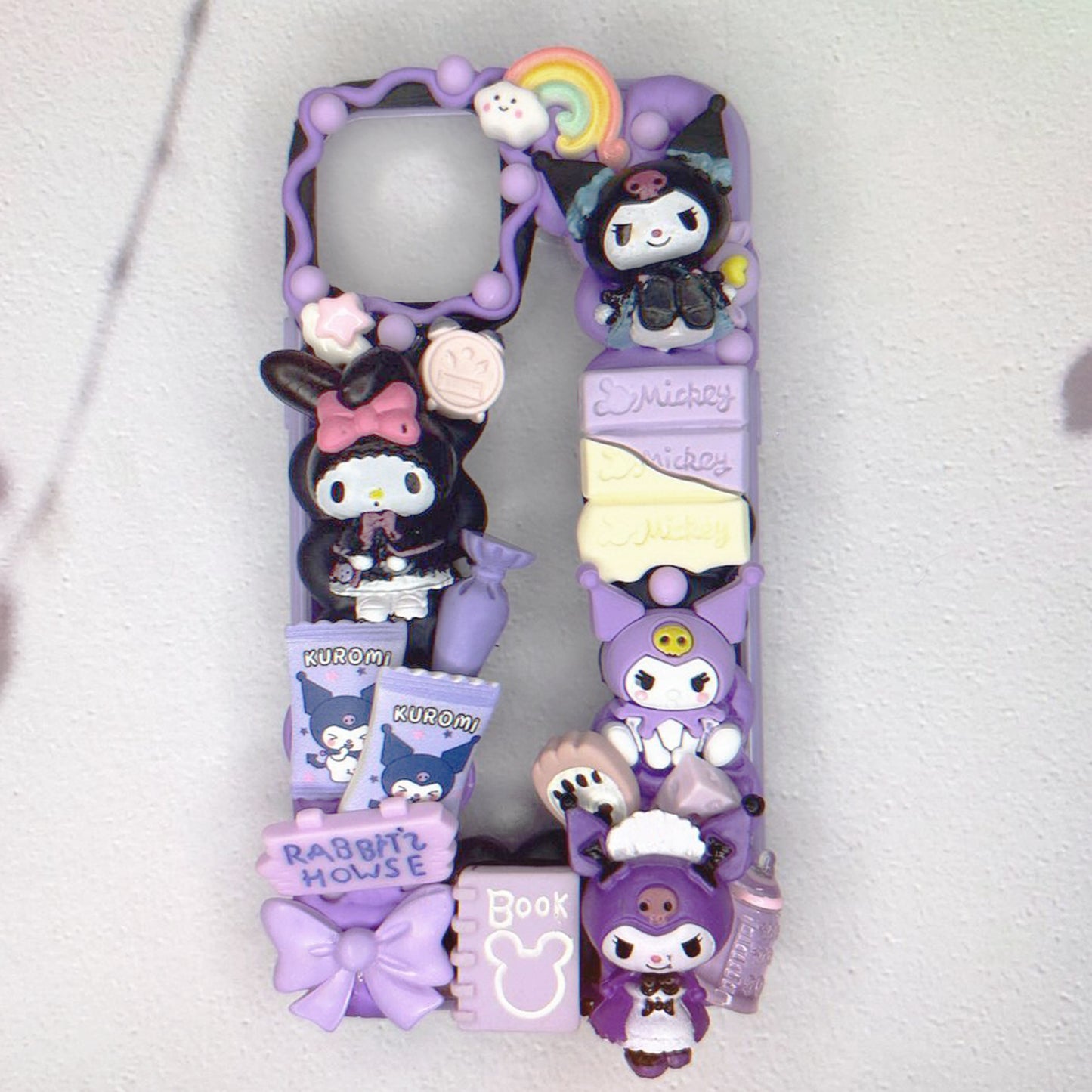 Handmade Lolita Kuromi & My Melody Cream Phone Case (Customizable) | ZAKAPOP