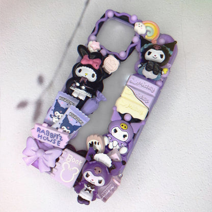 Handmade Lolita Kuromi & My Melody Cream Phone Case (Customizable) | ZAKAPOP
