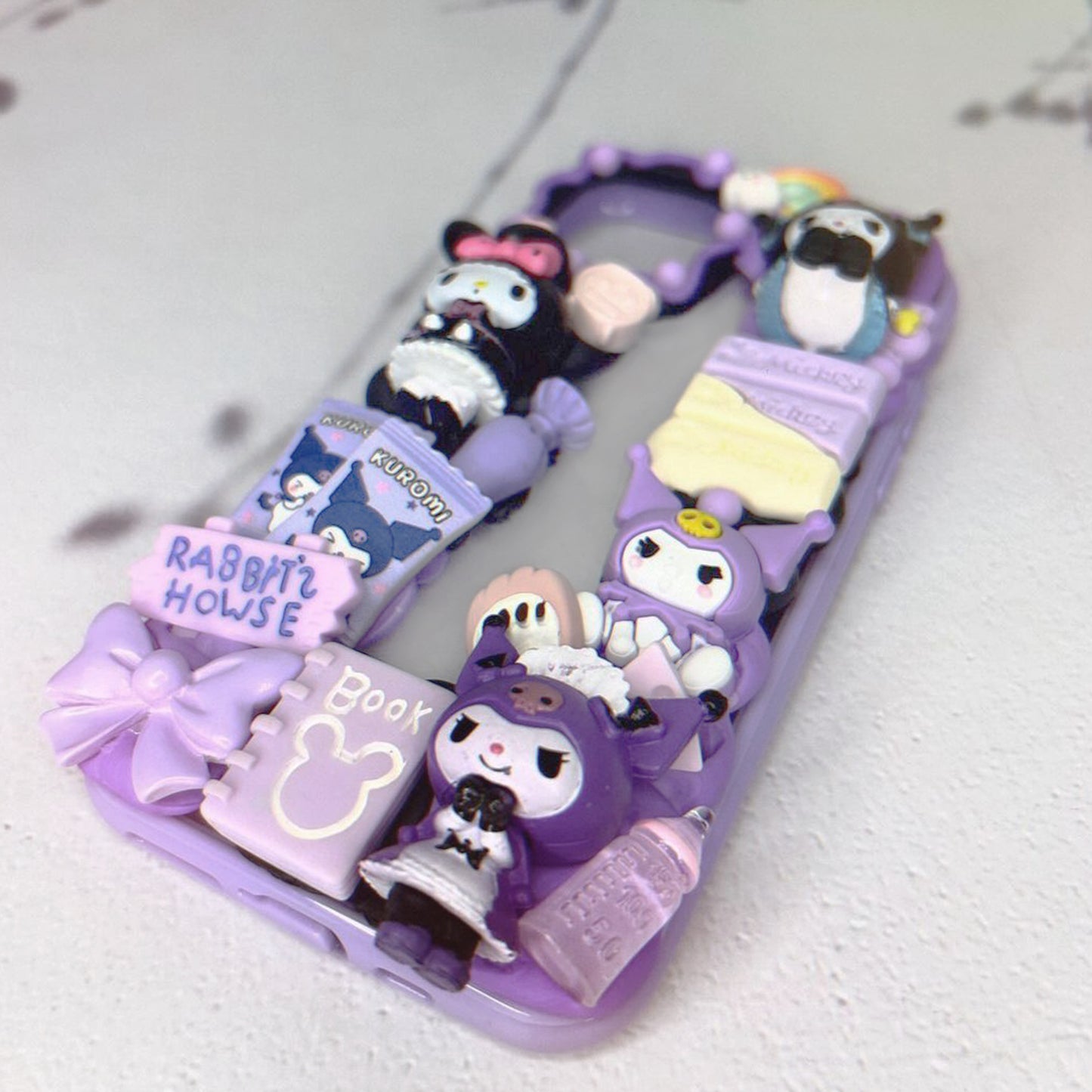 Handmade Lolita Kuromi & My Melody Cream Phone Case (Customizable) | ZAKAPOP
