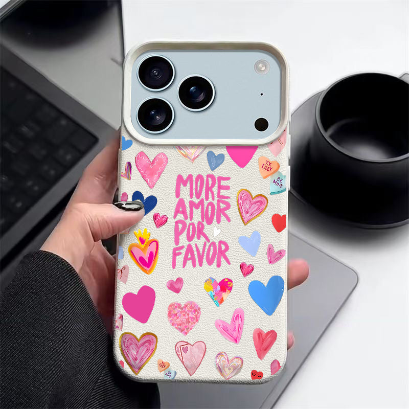 Heart Print Soft Phone Case For iPhone | ZAKAPOP