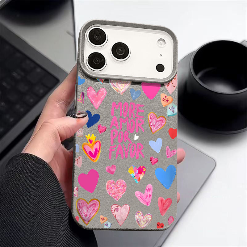 Heart Print Soft Phone Case For iPhone | ZAKAPOP