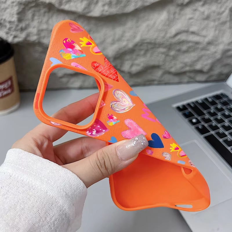 Heart Print Soft Phone Case For iPhone | ZAKAPOP