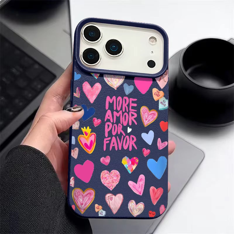 Heart Print Soft Phone Case For iPhone | ZAKAPOP