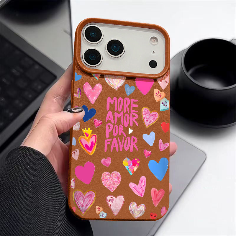 Heart Print Soft Phone Case For iPhone | ZAKAPOP