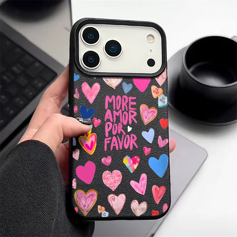 Heart Print Soft Phone Case For iPhone | ZAKAPOP