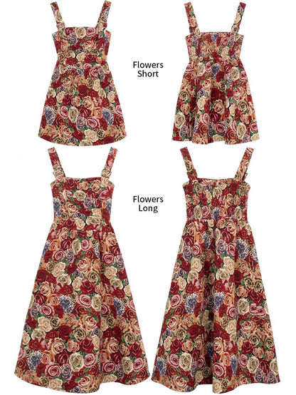 High-End Jacquard Oil Painting Style Pinafore Dress | ZAKAPOP