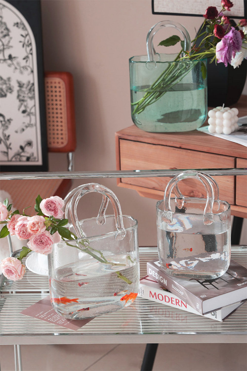 Isabella Glass Handbag Vase