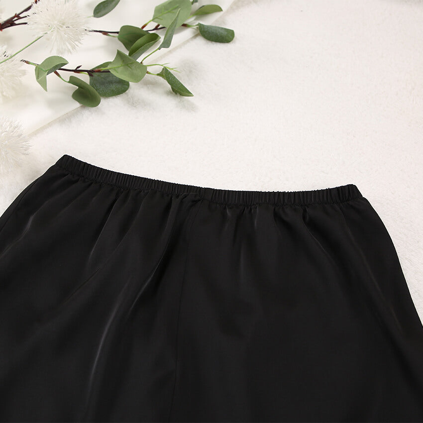 Ladies' Thin Faux Silk Shirt and Long Pants Two-Piece Loungewear Set | ZAKAPOP