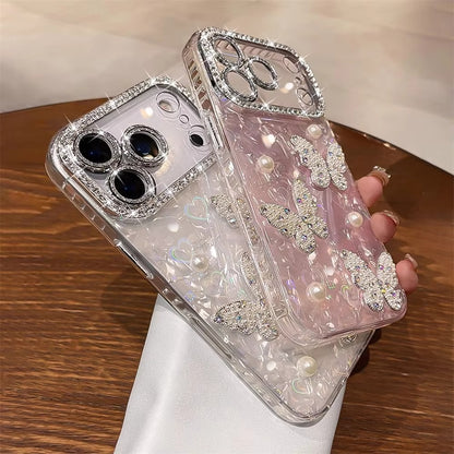 Luxury Diamond Butterfly Clear Phone Case For iPhone 17 | ZAKAPOP
