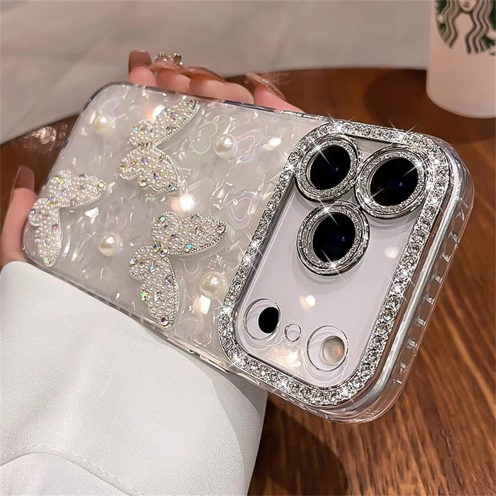 Luxury Diamond Butterfly Clear Phone Case For iPhone 17 | ZAKAPOP