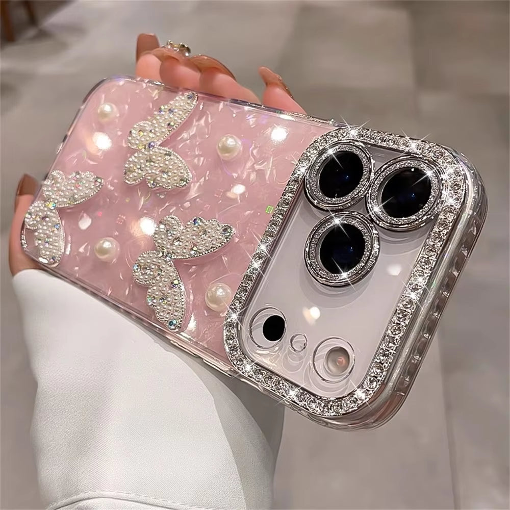 Luxury Diamond Butterfly Clear Phone Case For iPhone 17 | ZAKAPOP