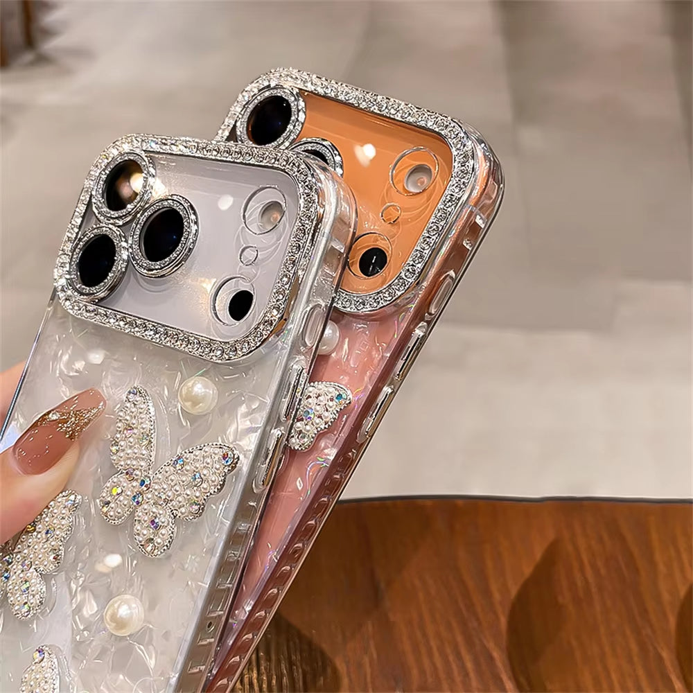 Luxury Diamond Butterfly Clear Phone Case For iPhone 17 | ZAKAPOP