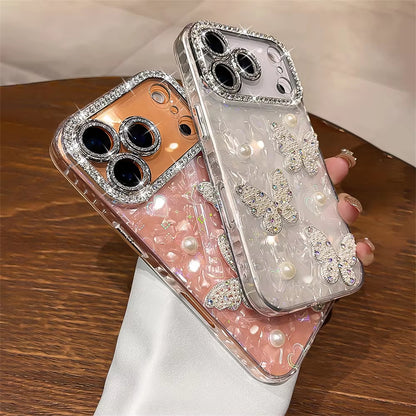 Luxury Diamond Butterfly Clear Phone Case For iPhone 17 | ZAKAPOP