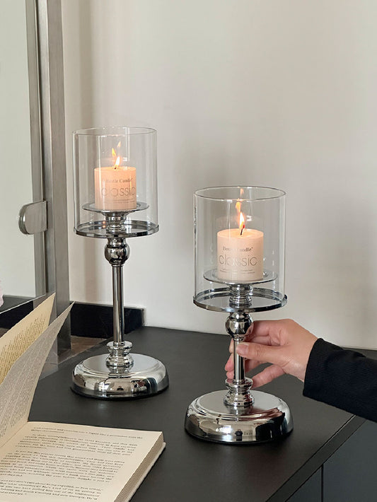 Luxury Metal Candle Holder & Candle Set