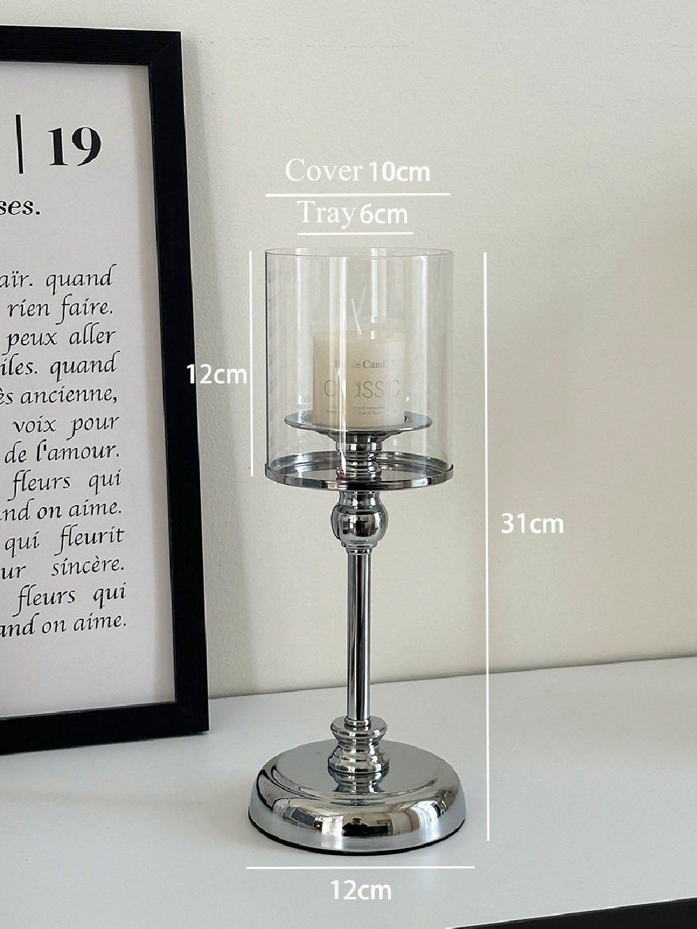 Luxury Metal Candle Holder & Candle Set