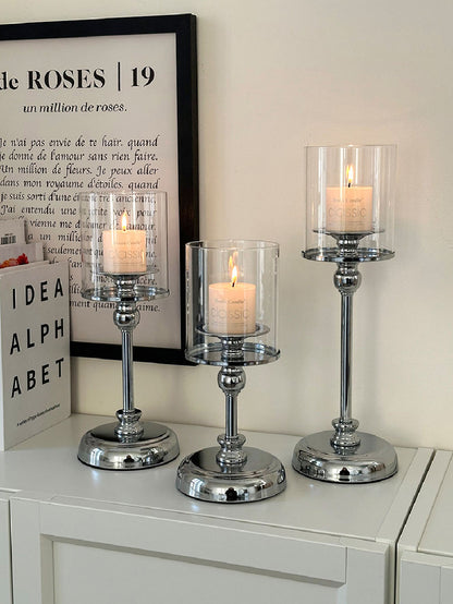 Luxury Metal Candle Holder & Candle Set