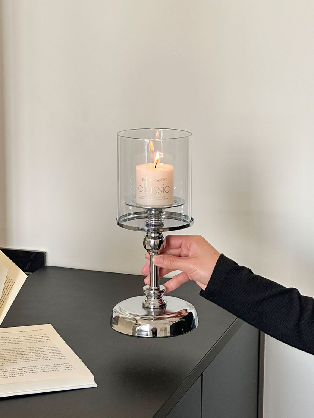 Luxury Metal Candle Holder & Candle Set