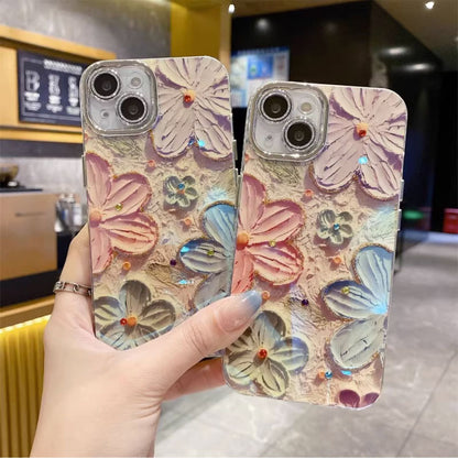 Luxury Glitter Flower Pattern Laser Phone Case | ZAKAPOP