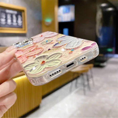 Luxury Glitter Flower Pattern Laser Phone Case | ZAKAPOP