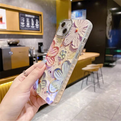 Luxury Glitter Flower Pattern Laser Phone Case | ZAKAPOP